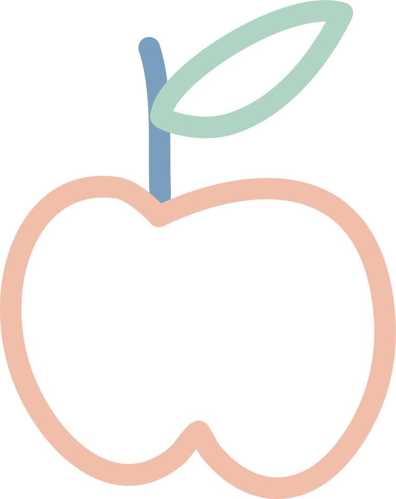 Colorful Cute Doodle Apple Vector Illustration