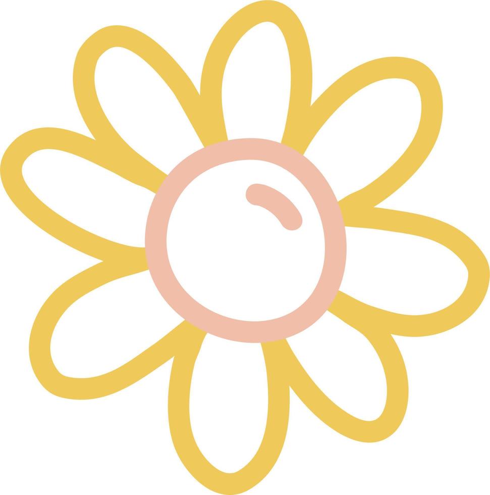 Colorful Cute Doodle Sun FLower Vector Illustration