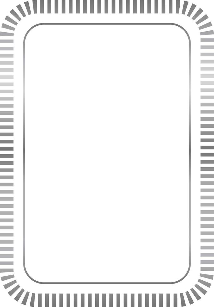 Silver Rectangle Border Frame Vector Illustration