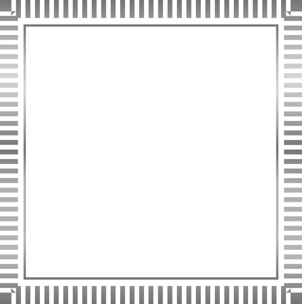 Silver Rectangle Border Frame Vector Illustration