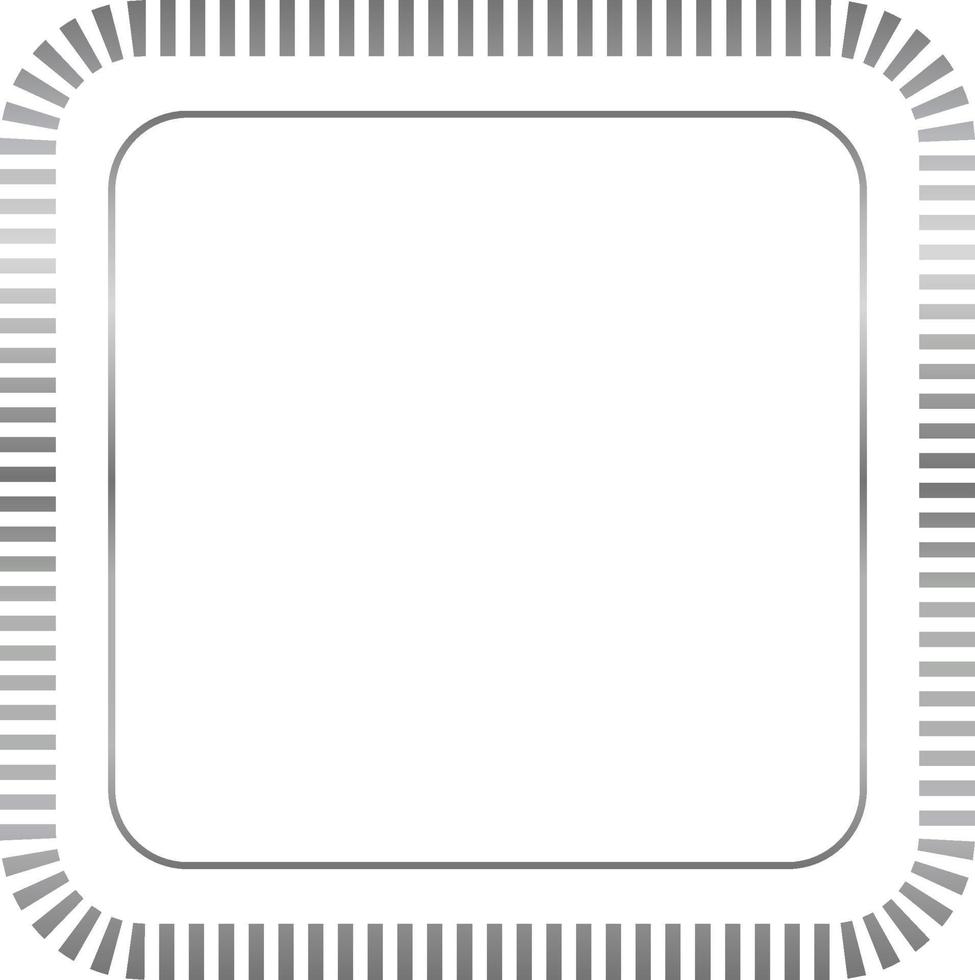 Ilustración de vector de marco de borde de rectángulo de plata