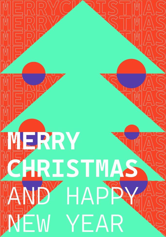 Merry Christmas and Happy New Year, greeting cards, posters, holiday covers. Minimalist style design templates for the Internet, social networks, print vector