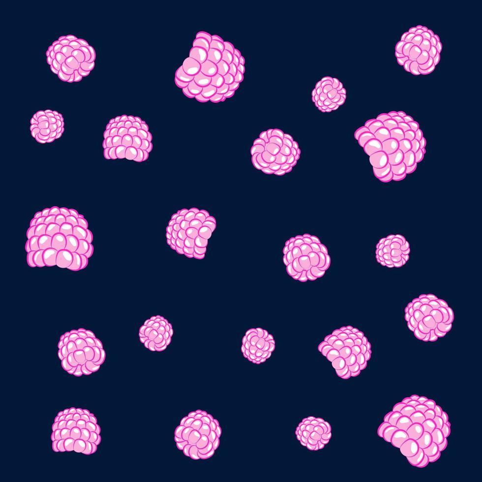Seamless vector pattern of raspberries