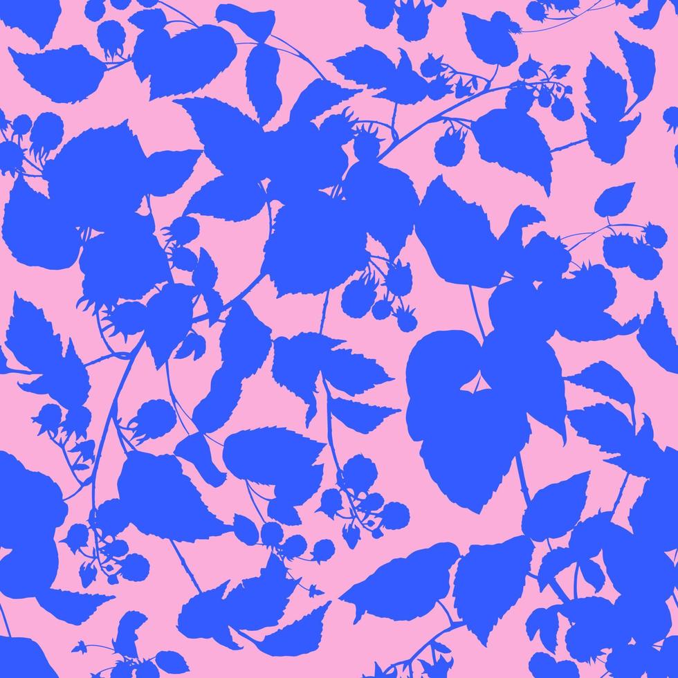 Decorative seamless pattern with branches and raspberries. Ideal for fabric, wallpaper, wrapping paper, filling drawings, textiles, web page textures vector