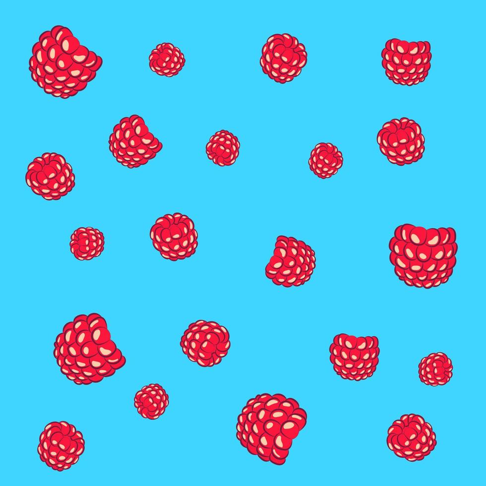 Seamless vector pattern of raspberries