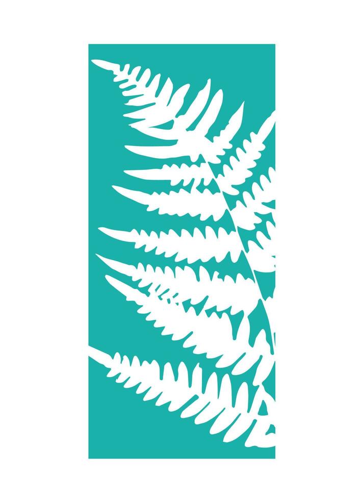 Vector illustration of a fern. Decorative background of leaves and branches of a shrub of a polypodiophyte plant.