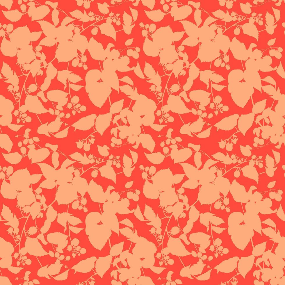 Decorative seamless pattern with branches and raspberries. Ideal for fabric, wallpaper, wrapping paper, filling drawings, textiles, web page textures vector