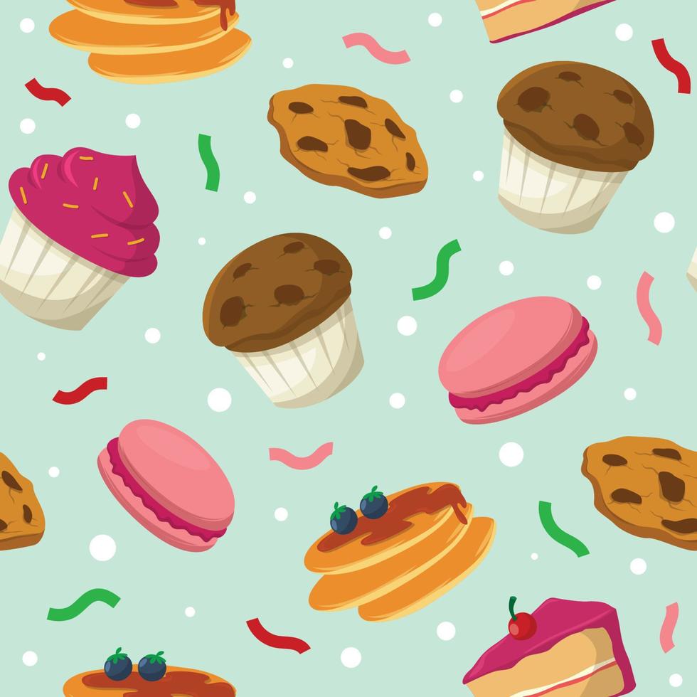 Seamless Pattern Dessert Background vector