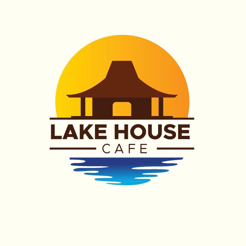 javanese house cafe logo vector design