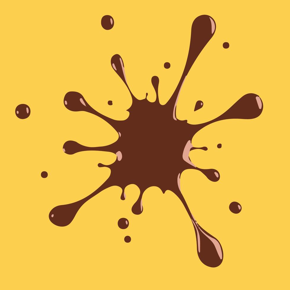 diseño de vector de bebida de salpicaduras de chocolate