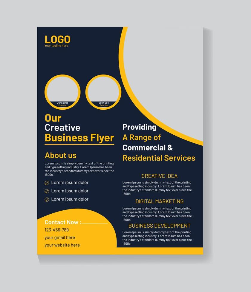 Creative business flyer design template vector