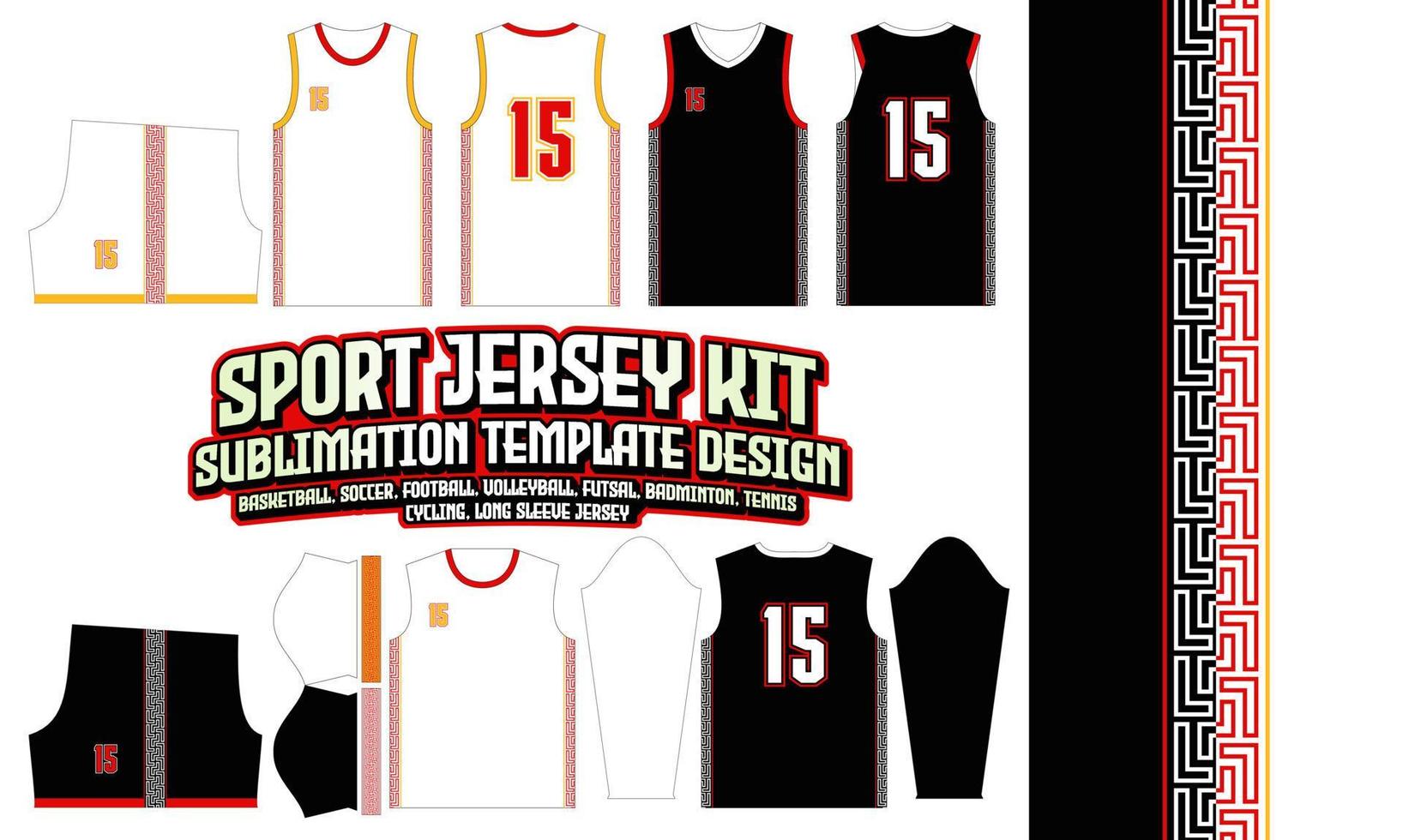 Chinese Jersey Apparel Sport Wear Sublimation pattern Design 185 for Soccer Football E-sport Basketball volleyball Badminton Futsal t-shirt vector
