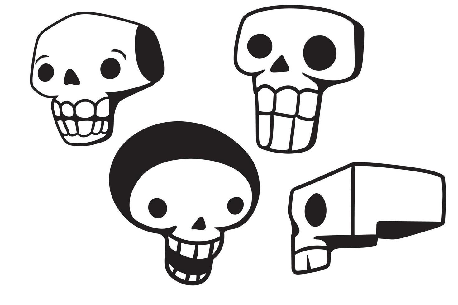 set of skull vector halloween