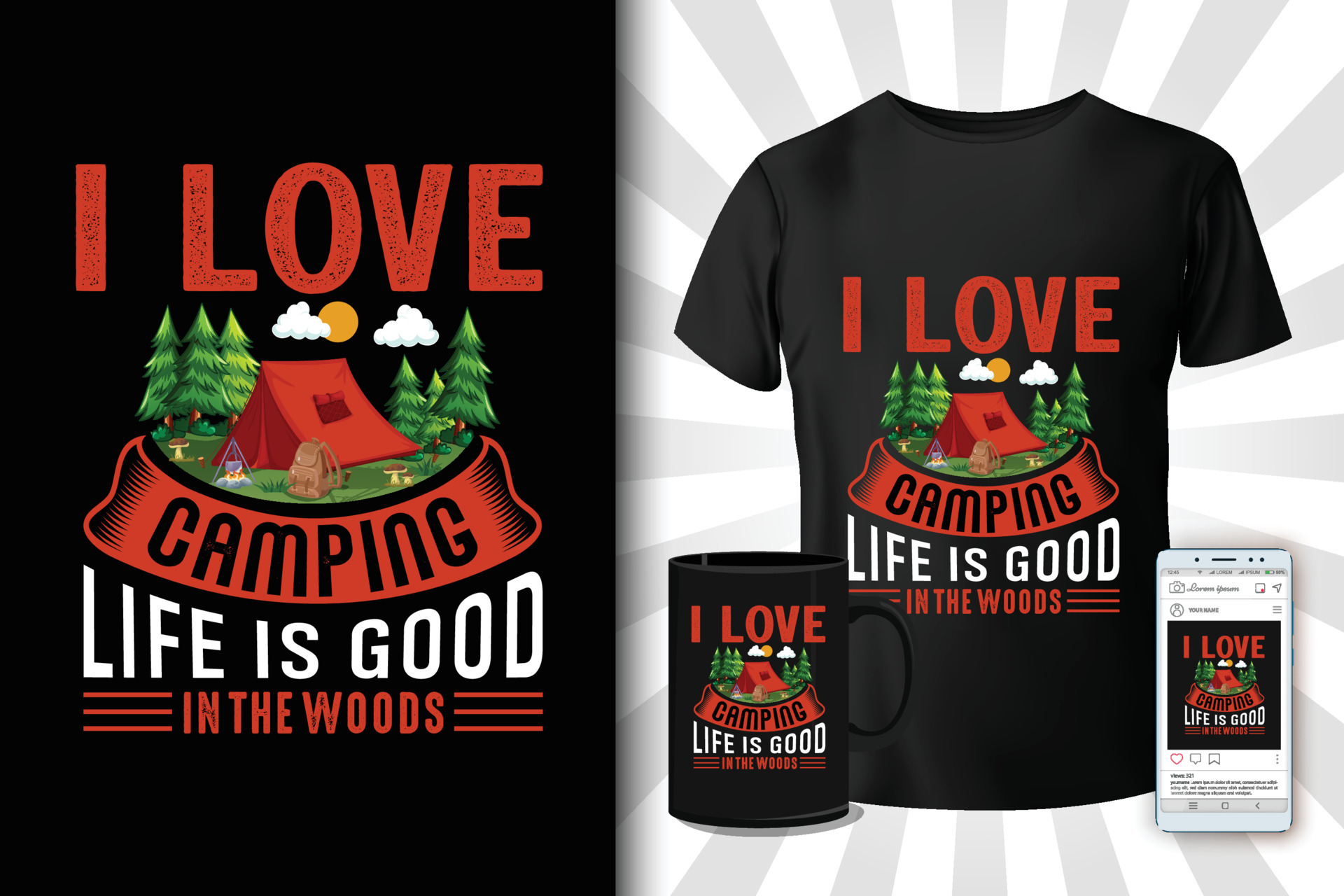 I love camping life is good tshirt design 13593335 Vector Art at Vecteezy