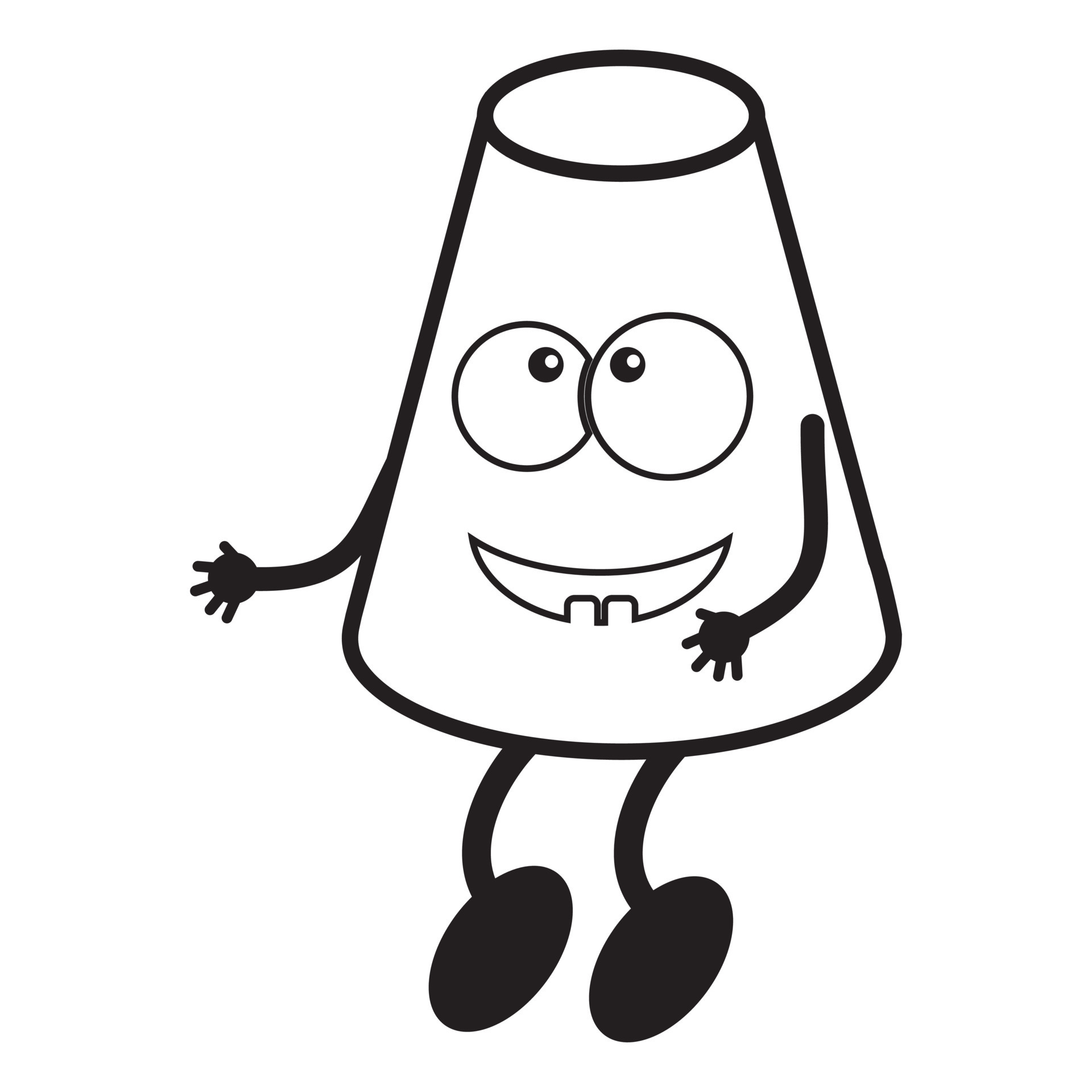 Characters, colorful threedimensional geometric shapes of kawaii