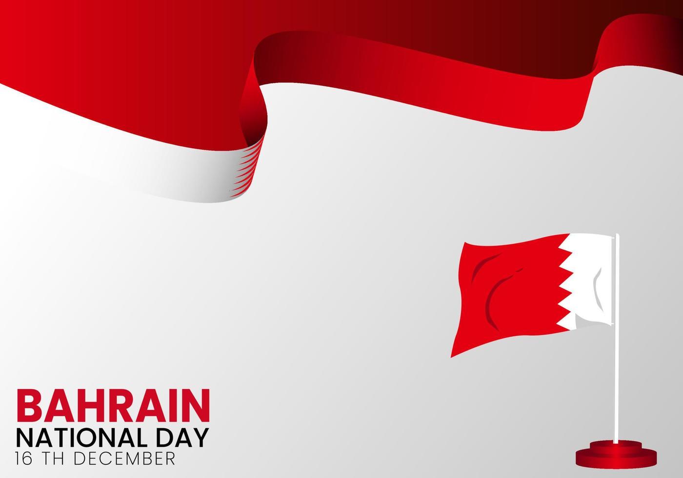 Bahrain flag with greeting on background vector