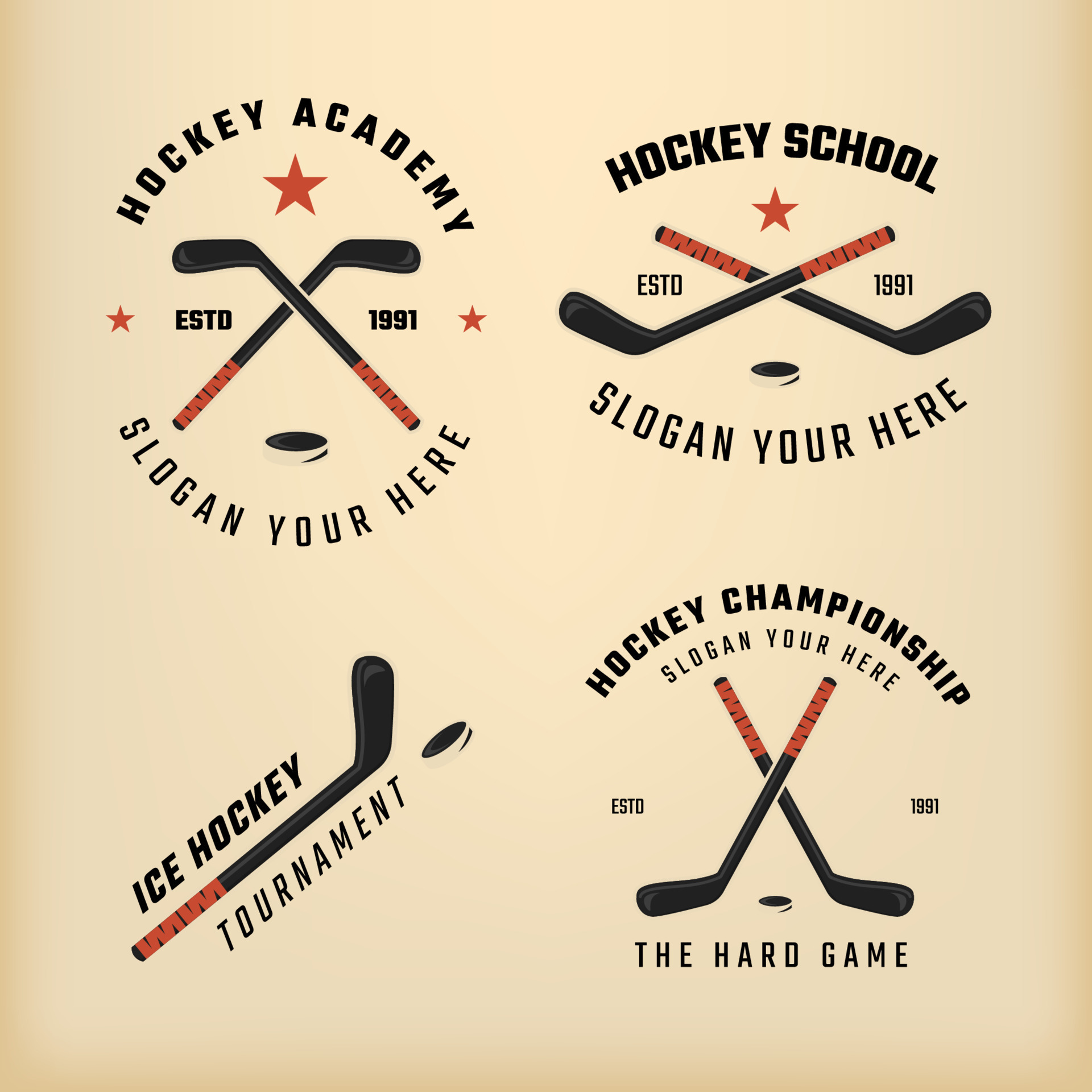 Hockey Stick Vector Illustration Set Graphic by Gfx_Expert_Team