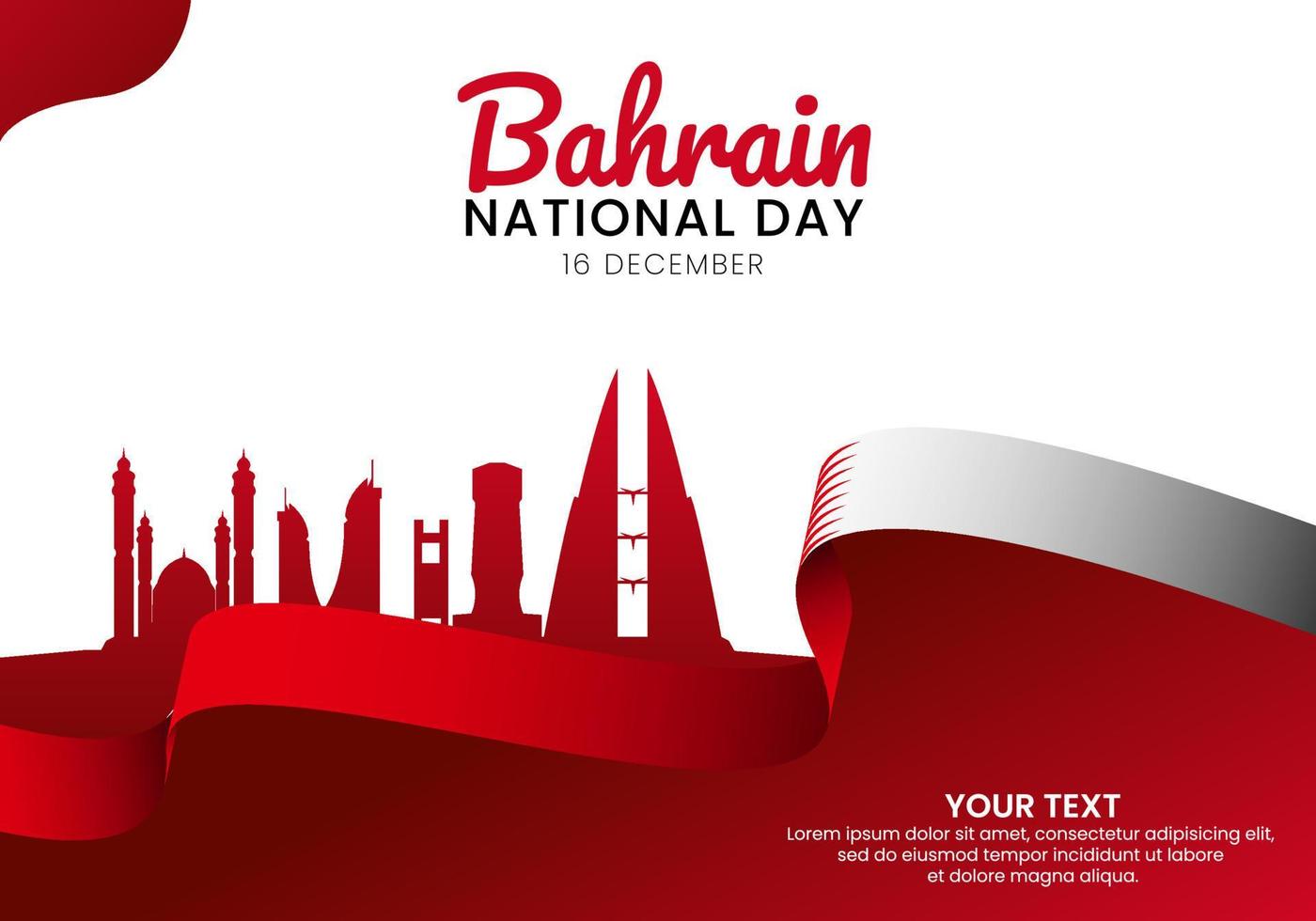 Bahrain national independence day greeting card vector illustration