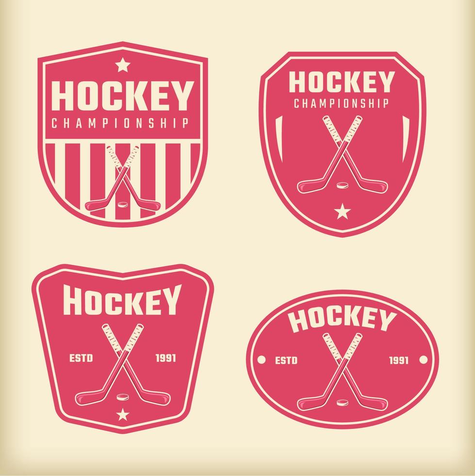 conjunto de diseño de plantilla de logotipo de hockey vector
