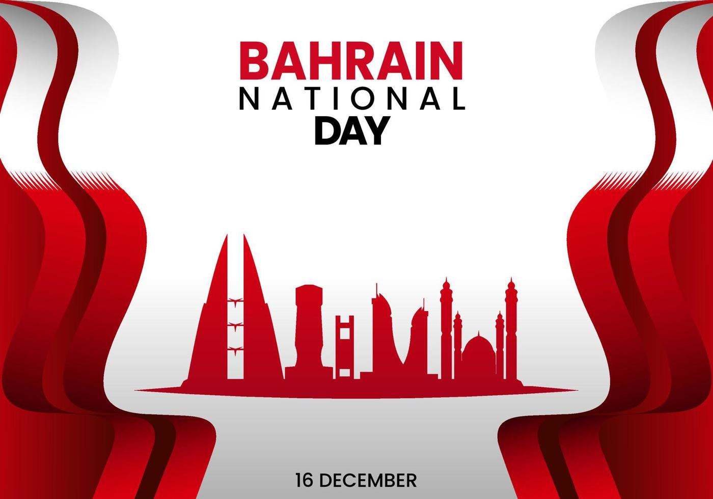 Bahrain national day celebration background vector