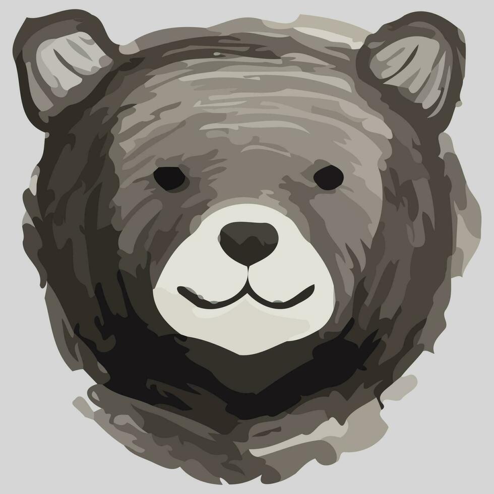 gráfico vectorial de ilustración de oso blanco y negro en estilo de color de agua bueno para imprimir en tarjeta de felicitación, póster, camiseta o diseño de producto para niños vector