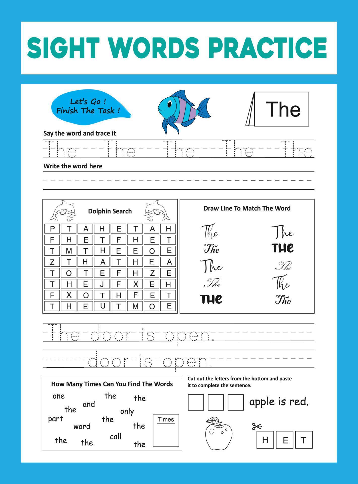 sight-words-practice-worksheet-13593507-vector-art-at-vecteezy