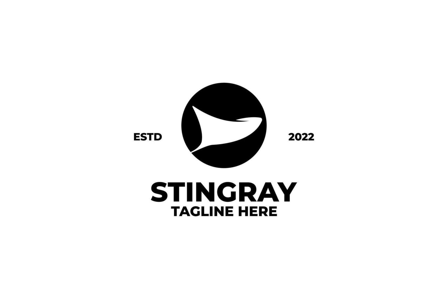 Flat stingray simple silhouette logo design vector illustration