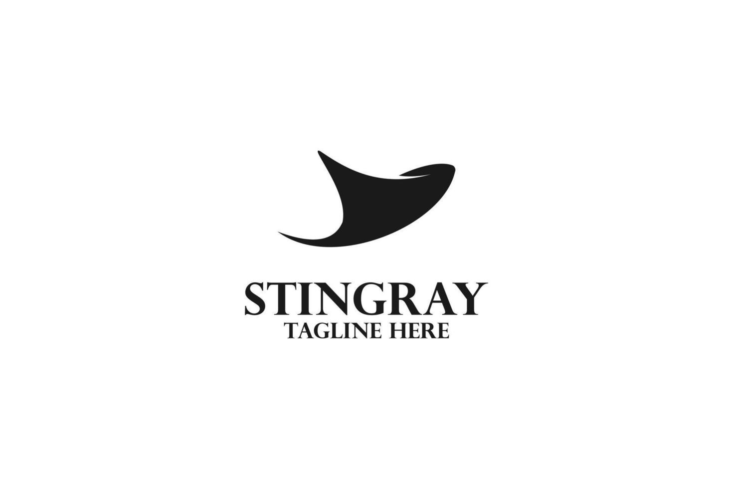 Flat stingray simple silhouette logo design vector illustration