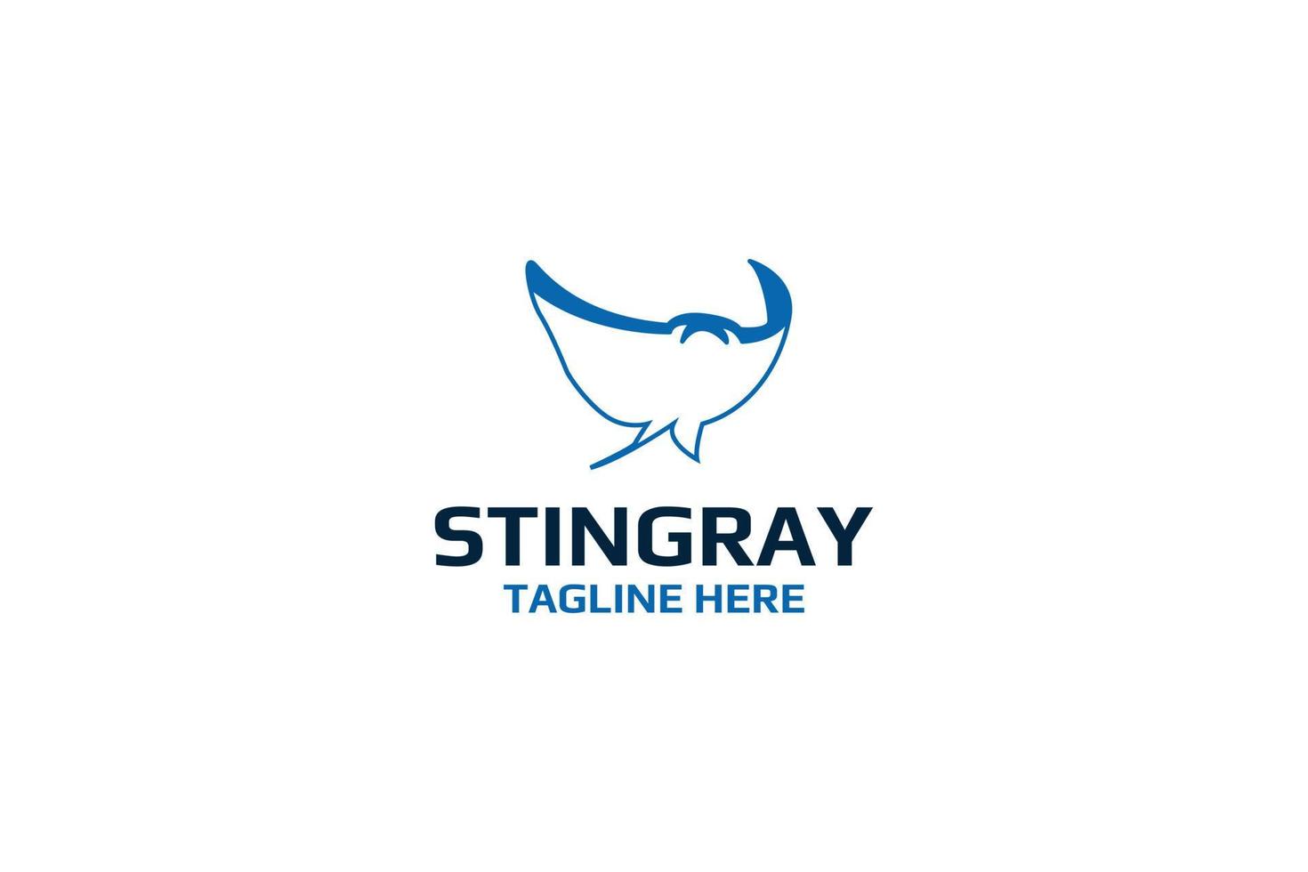 Flat stingray simple silhouette logo design vector illustration
