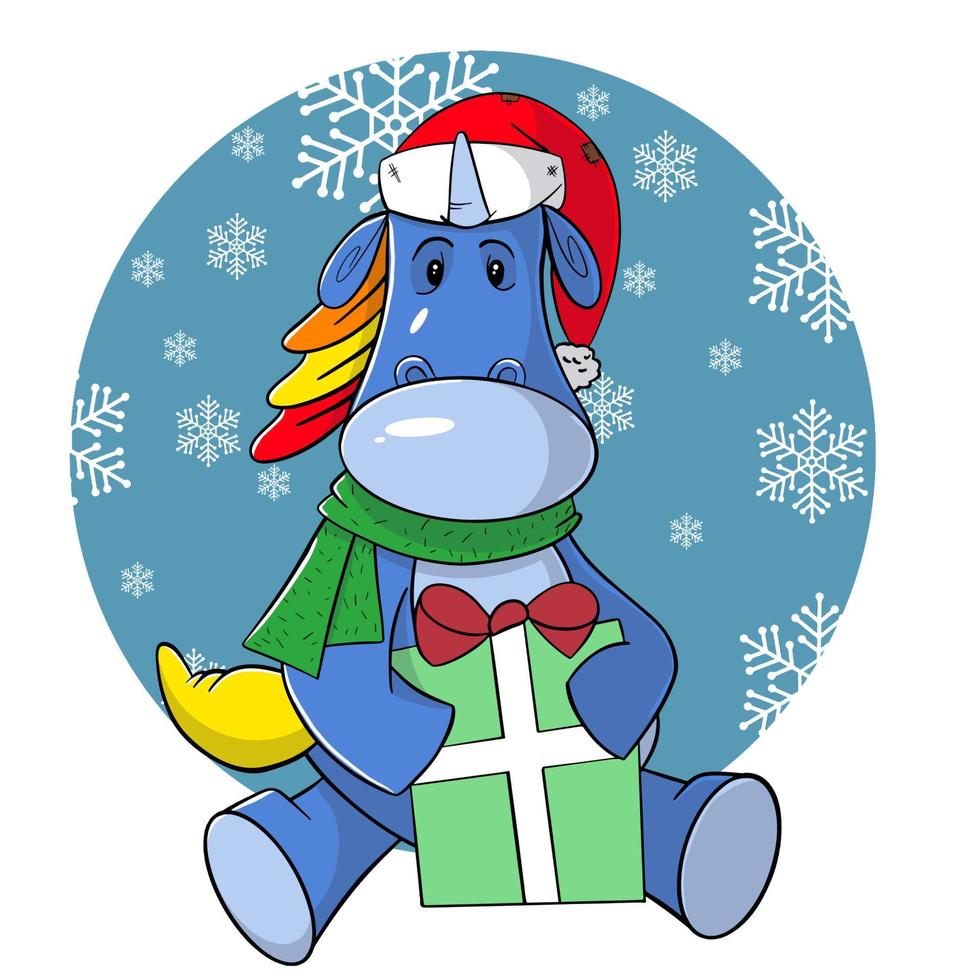 The unicorn chirstmas vector