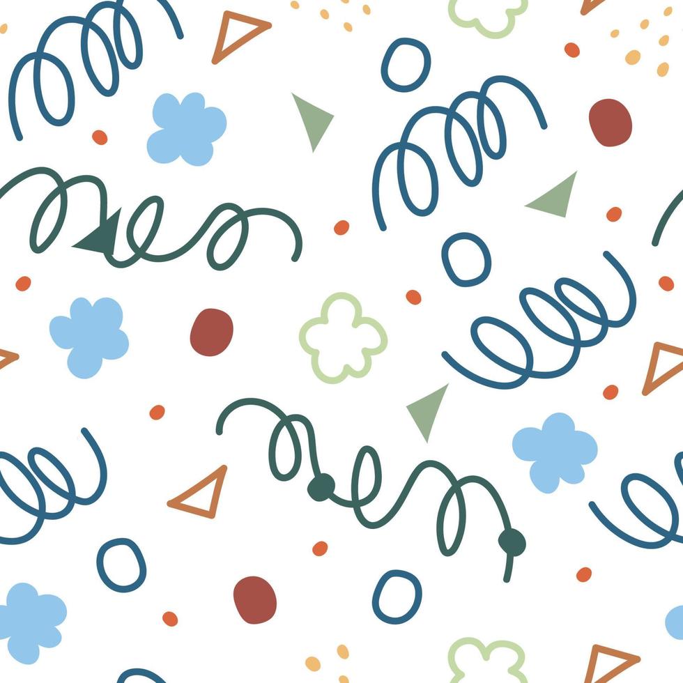 Doodle abstract handdrawn seamless pattern background. Design for template, book cover, poster, wallpaper. Vector illustration