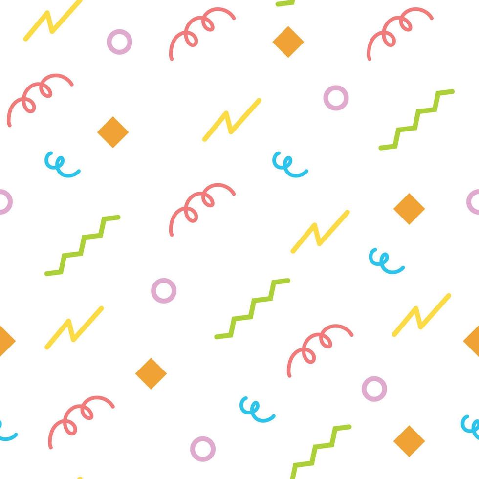 Doodle party abstract colorful seamless pattern background. Vector illustration