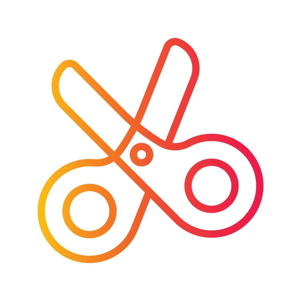 paper cutter scissor gradient outline icon vector