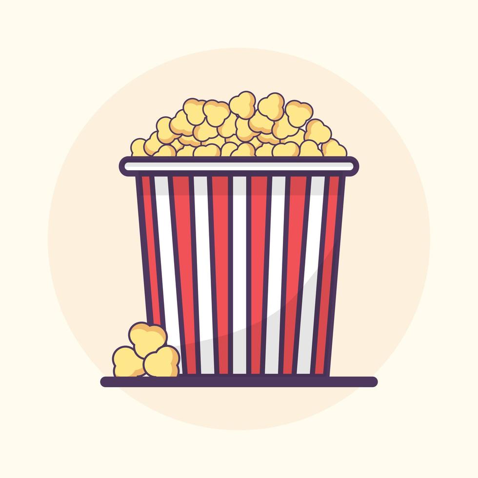 Popcorn snack food pack illustration vector