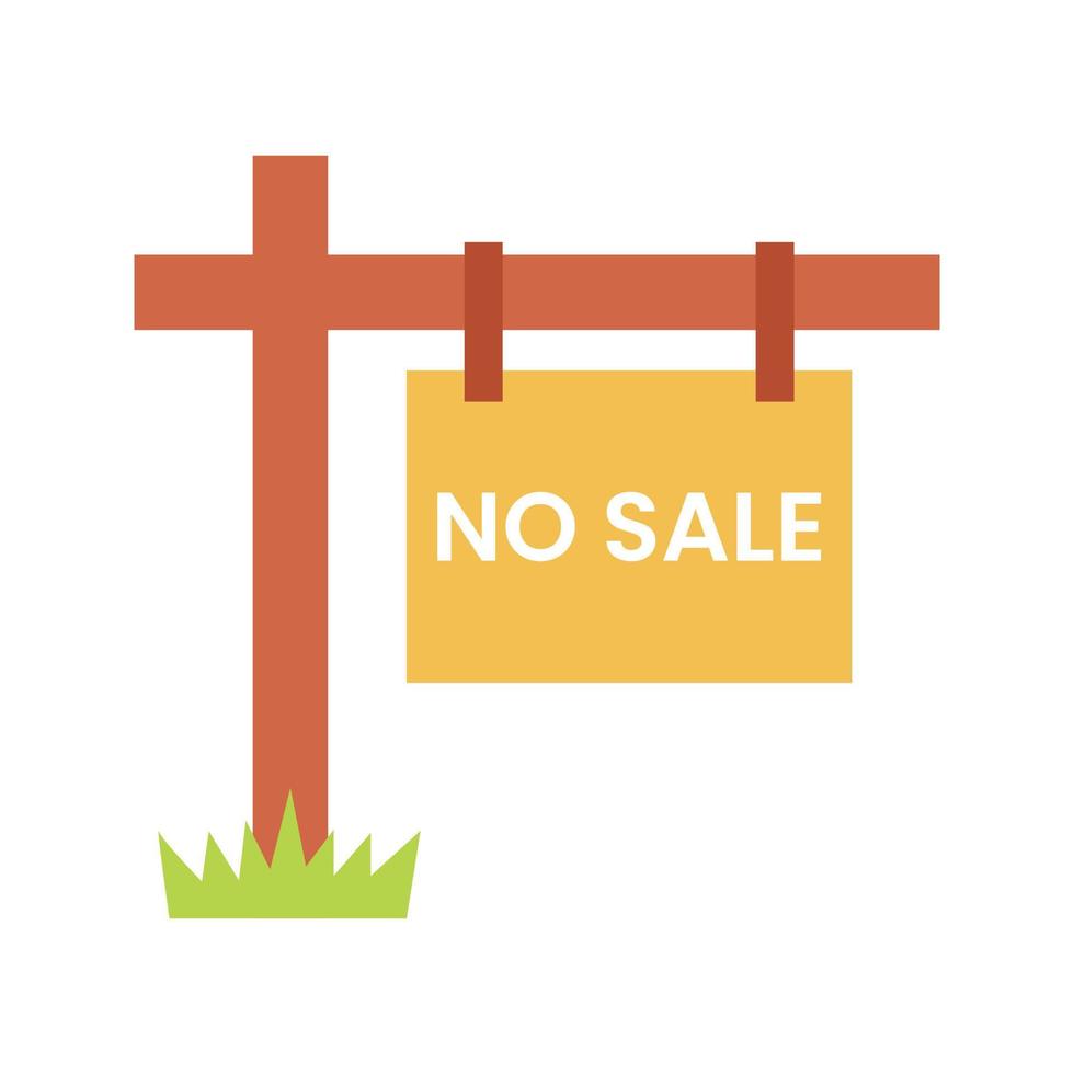 No sale wooden sign board vector