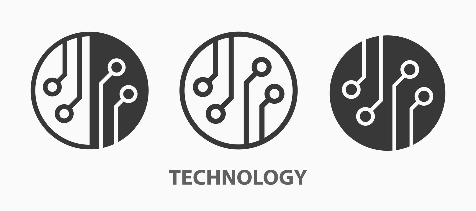 Technology icons. Vector illustration isolated.