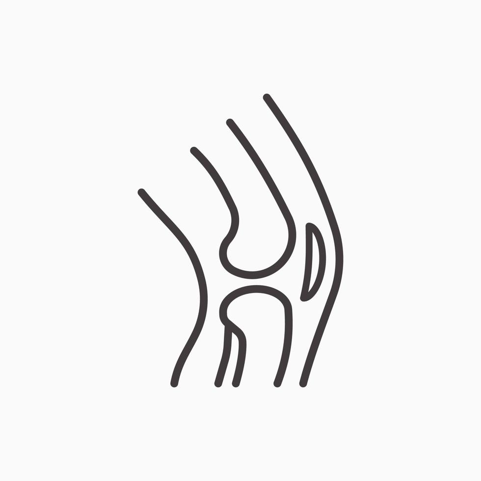 icono de línea de rodilla sobre fondo blanco. vector