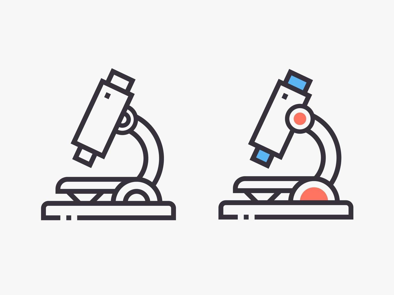 Microscope line icon on white background. vector