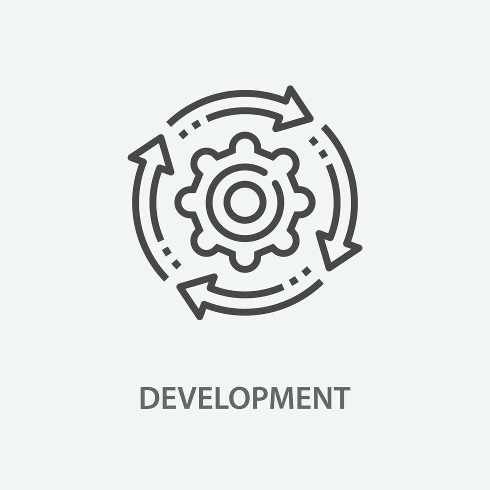 Development line icon on white background. vector