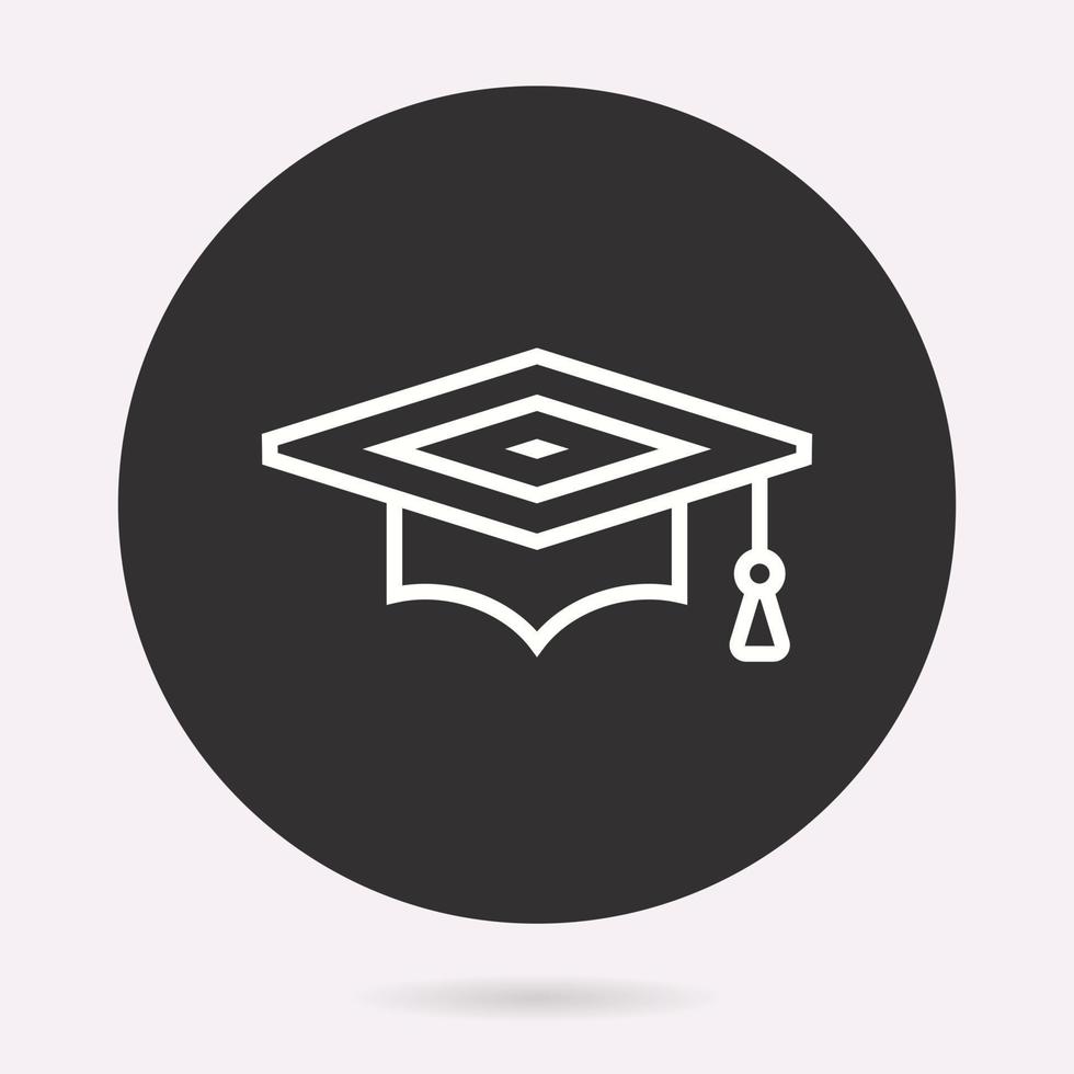 Graduation cap - vector icon. Illustration isolated. Simple pictogram.