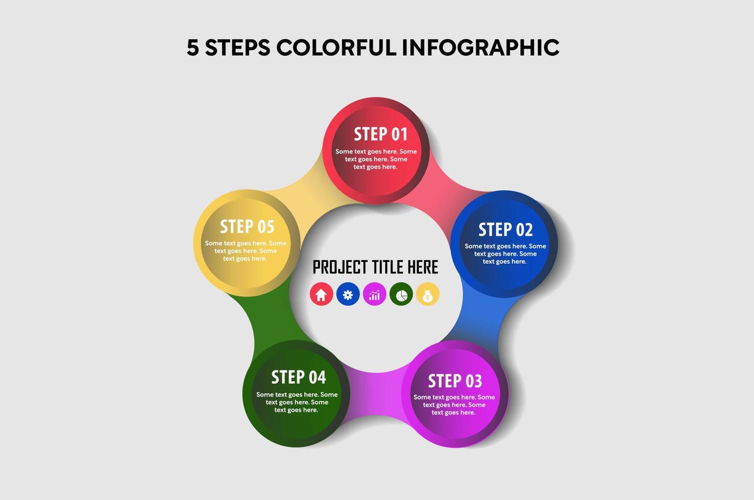 Infografía circular de 5 pasos vector