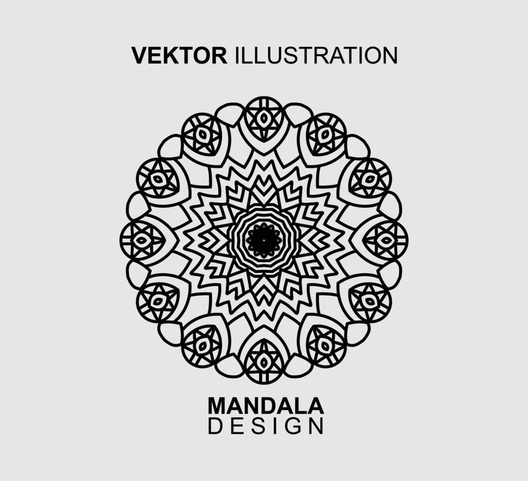 BLACK AND WHITE MANDALA DESIGN, SUITABLE FOR COLORING BOOK AND VARIOUS OTHER NEEDS. VECTOR ILLUSTRATION