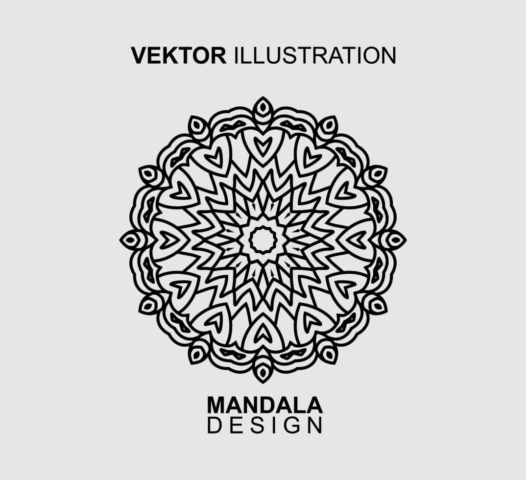 BLACK AND WHITE MANDALA DESIGN, SUITABLE FOR COLORING BOOK AND VARIOUS OTHER NEEDS. VECTOR ILLUSTRATION