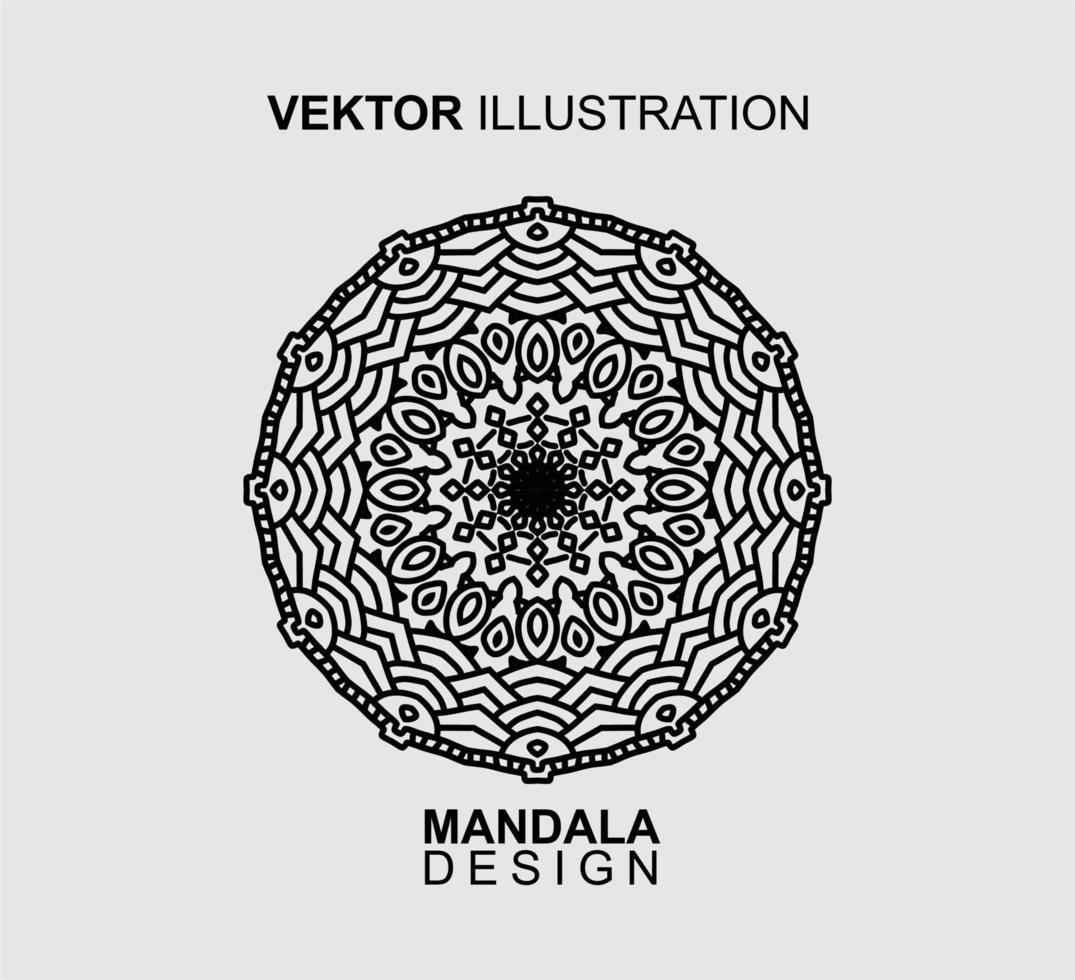 diseño de mandala en blanco y negro, adecuado para colorear y otras necesidades. ilustración vectorial vector