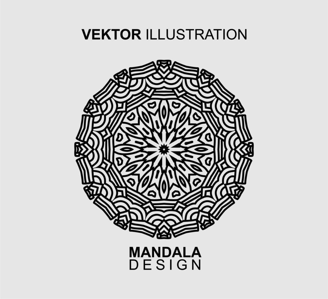 diseño de mandala en blanco y negro, adecuado para colorear y otras necesidades. ilustración vectorial vector