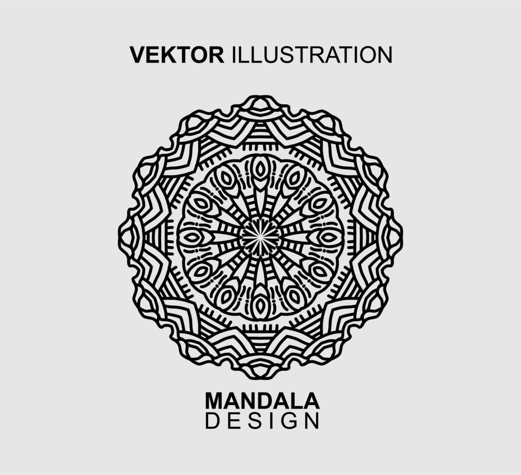 diseño de mandala en blanco y negro, adecuado para colorear y otras necesidades. ilustración vectorial vector