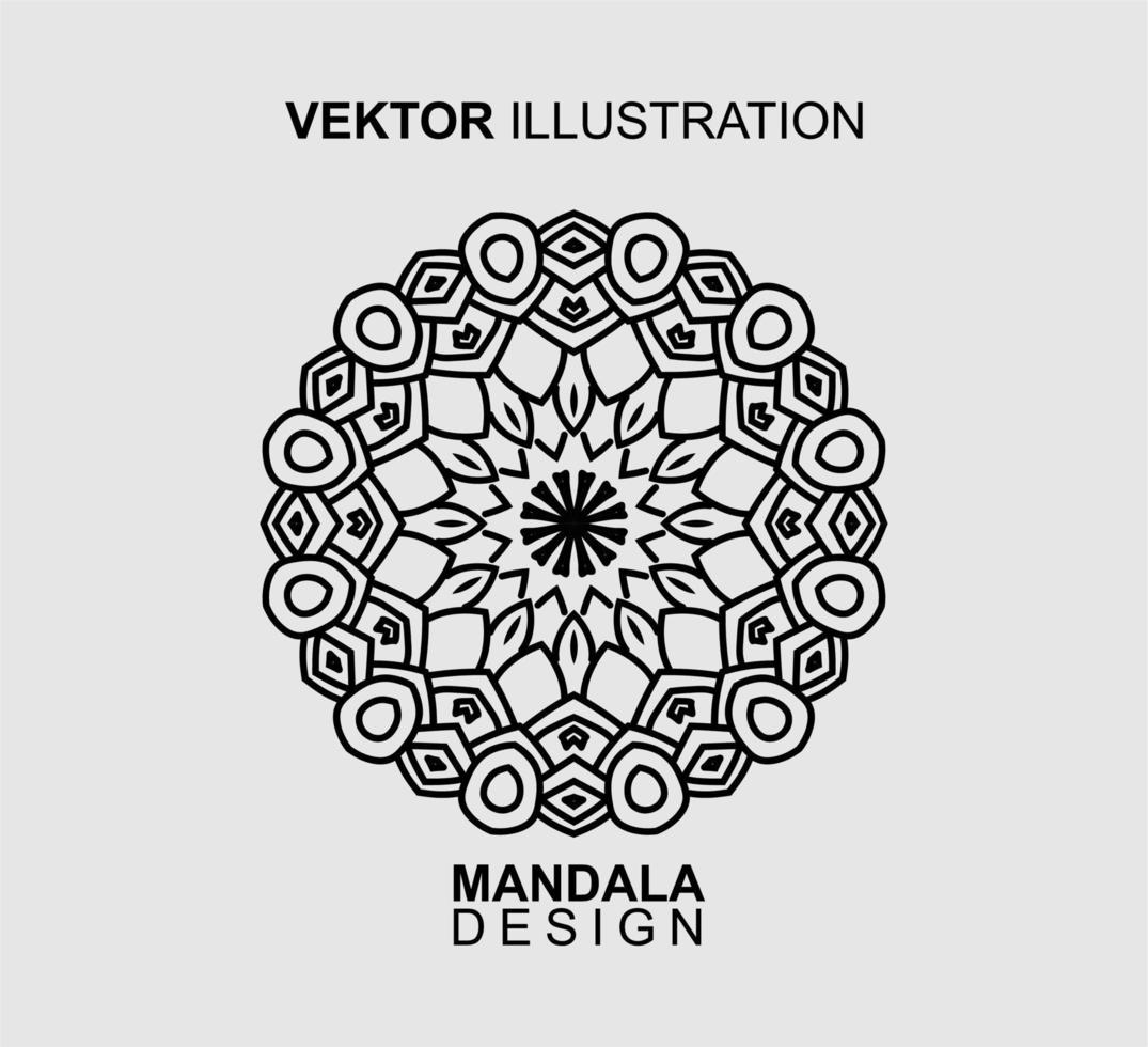 diseño de mandala en blanco y negro, adecuado para colorear y otras necesidades. ilustración vectorial vector