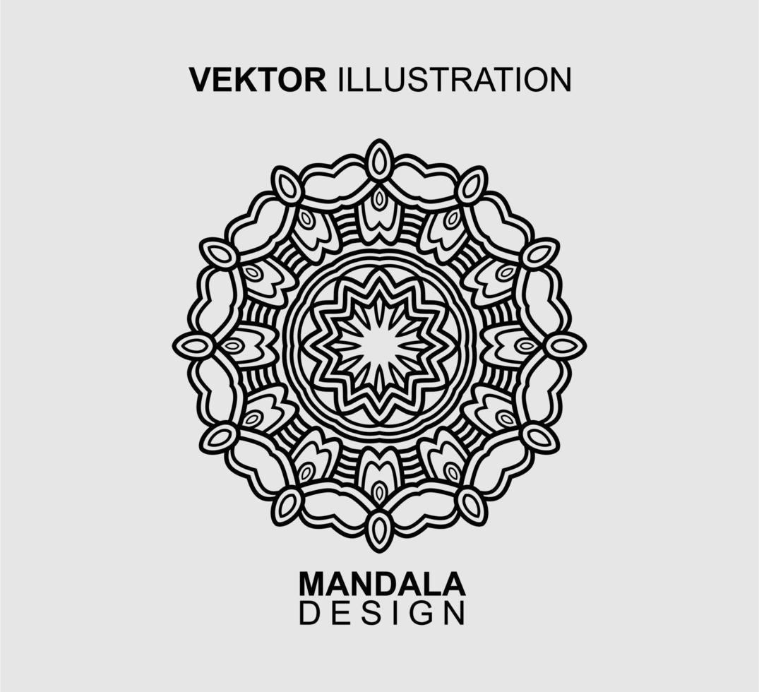 BLACK WHITE MANDALA PATTERN DESIGN, SUITABLE FOR COLORING BOOK AND VARIOUS OTHER NEEDS. VECTOR ILLUSTRATION
