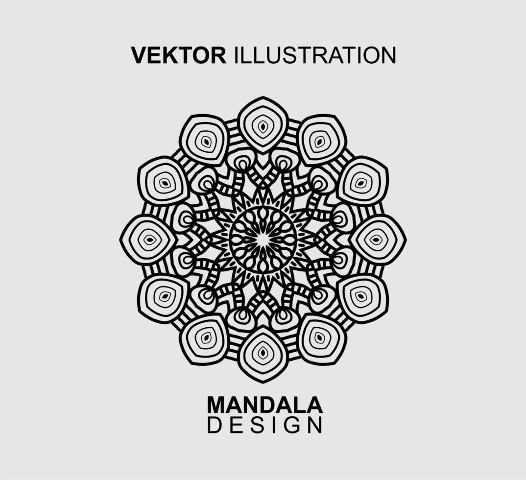 BLACK WHITE MANDALA PATTERN DESIGN, SUITABLE FOR COLORING BOOK AND VARIOUS OTHER NEEDS. VECTOR ILLUSTRATION