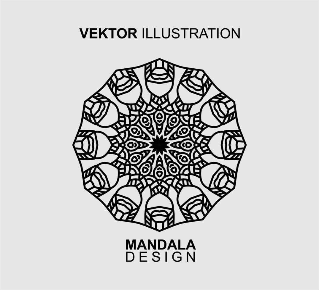 BLACK AND WHITE MANDALA DESIGN, SUITABLE FOR COLORING BOOK AND VARIOUS OTHER NEEDS. VECTOR ILLUSTRATION